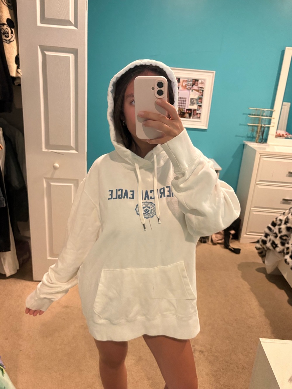 American eagle super soft white hoodie